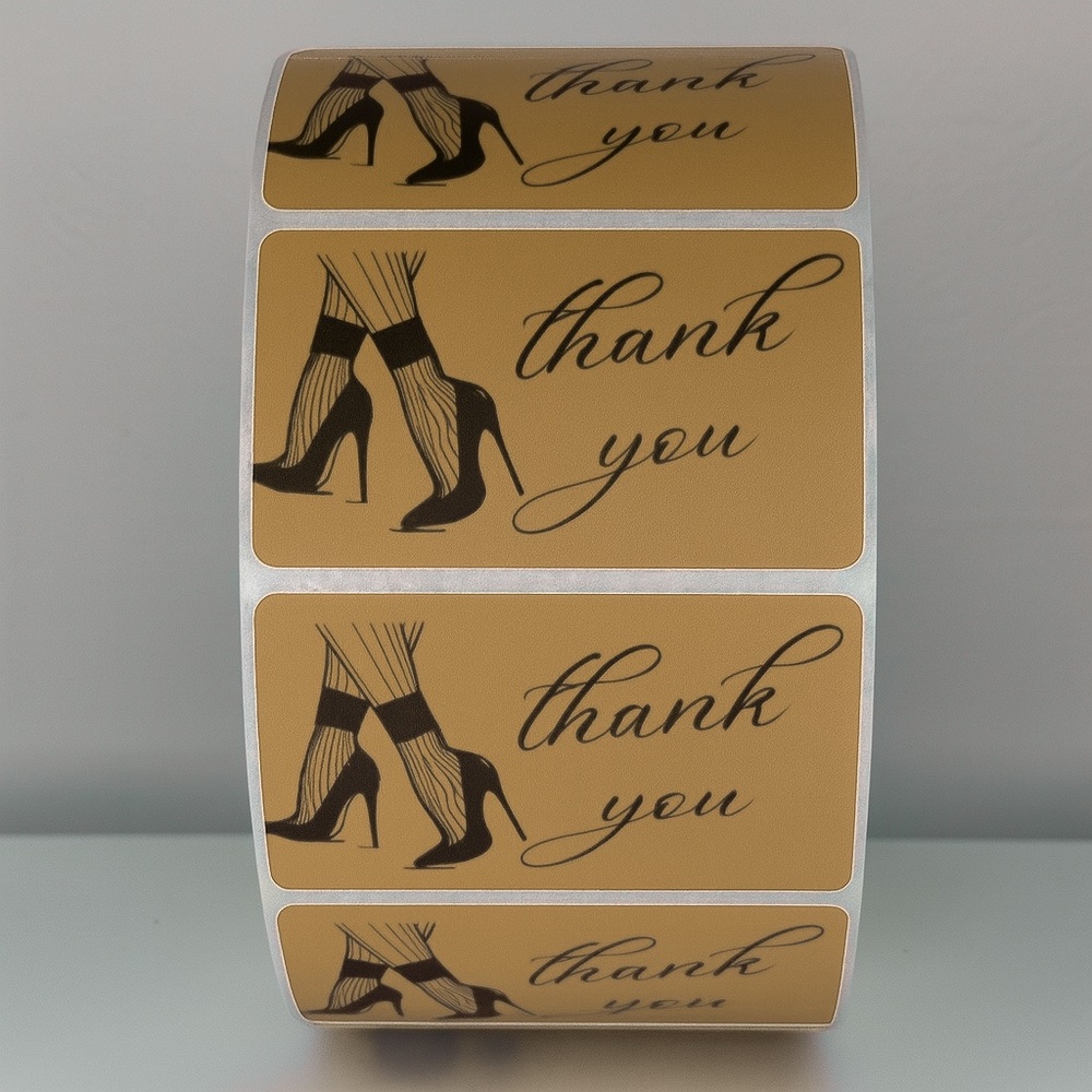 Chic Thank You Stickers - High Heels & Stockings Design Small Business Packaging - Picture 11 of 11
